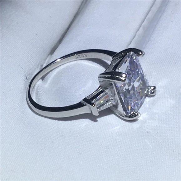 9.52Ct Three Stone Asscher Cut Lab Diamond Ring - Picture 12 of 14